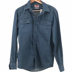 Wrangler Sz M Blue Jean Shirt Men’s